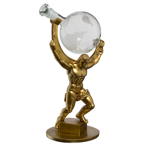 Atalas Bronze World Globe Whiskey Decanter Premium Barware Gift