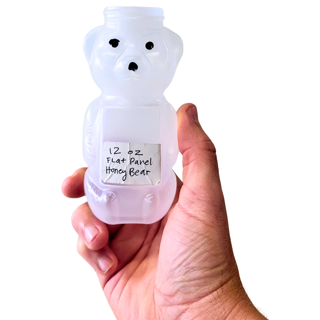 12 oz Plastic Flat Panel Honey Bears
