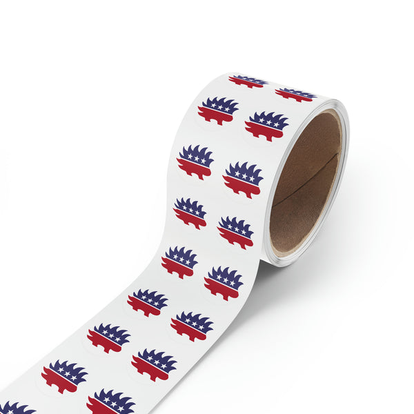 Libertarian Porcupine - Round Sticker Label Rolls