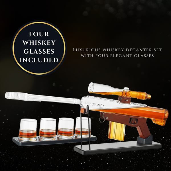 Gifts For Men Dad Whiskey Decanter Set Sniper Scope Glass Gun Ar Limited Edition Silencer Stopper 22