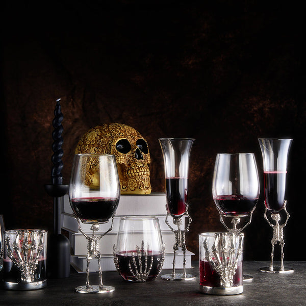 Skeleton Whiskey Glass Tumbler Single 10OZ Halloween Skeleton Glasses 4 3 H Goth Gifts Skeleton Gift