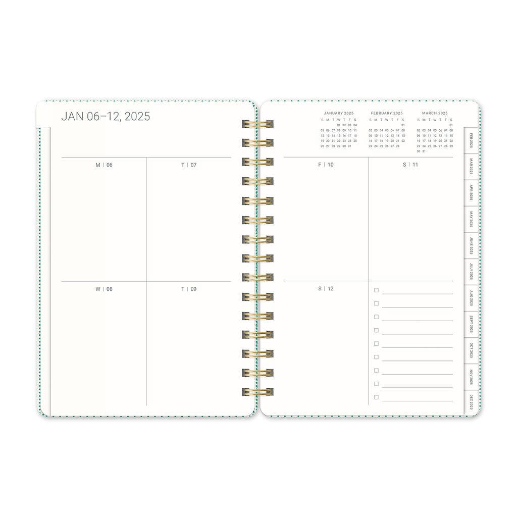 2025 Shroom Silhouettes Agatha Monthly Planner | Spiral Diary Journal Notebook | 5.75"w × 8.25