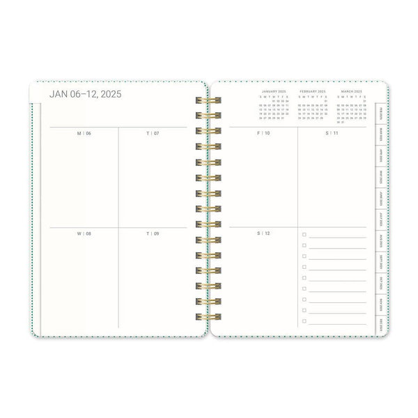 2025 Shroom Silhouettes Agatha Monthly Planner | Spiral Diary Journal Notebook | 5.75"w × 8.25
