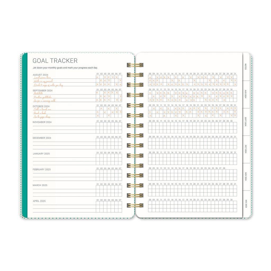 2025 Shroom Silhouettes Agatha Monthly Planner | Spiral Diary Journal Notebook | 5.75"w × 8.25