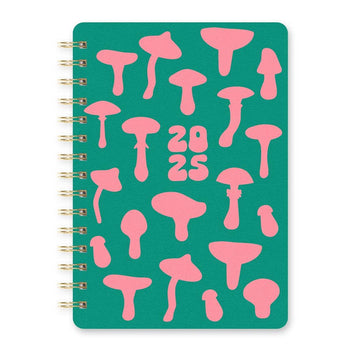 2025 Shroom Silhouettes Agatha Monthly Planner | Spiral Diary Journal Notebook | 5.75
