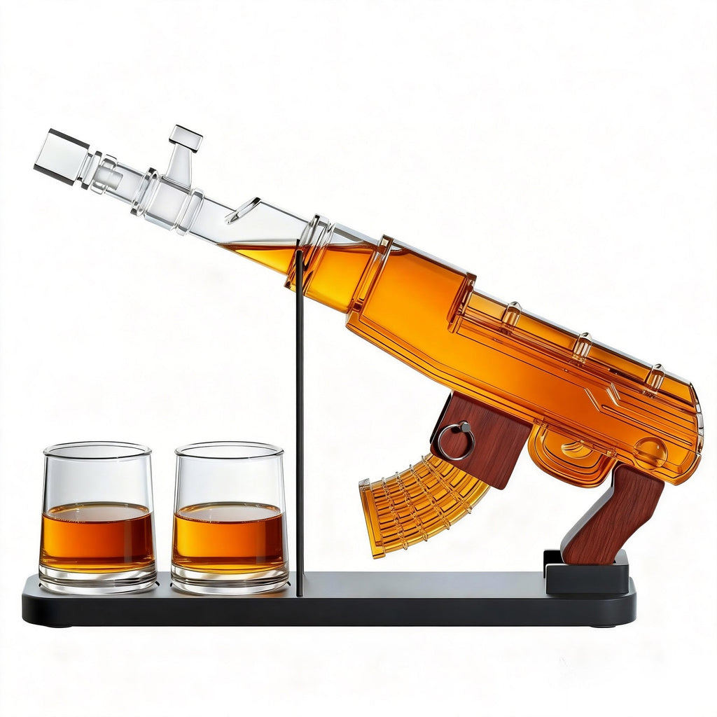 Gifts For Men Dad Guns Whiskey Decanter Set For Men Gun Decanter Detachable Magazine 2 Bullet Shot G