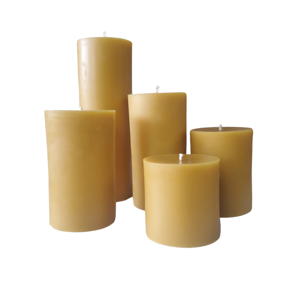 3-Inch Wide Beeswax Pillar Candles