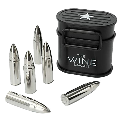 Whiskey Stones Ammunition Box Bullets Stainless Steel Set Of 6 1 75in Bullet Chillers The Wine Savan