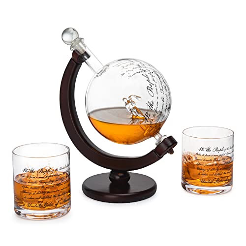 Attorney Whiskey Decanter Set By 850ML Whiskey Decanter With 2 10OZ U S Constitution