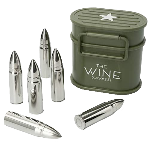 Whiskey Stones Ammunition Box Bullets Stainless Steel Set Of 6 1 75in Bullet Chillers The Wine Savan