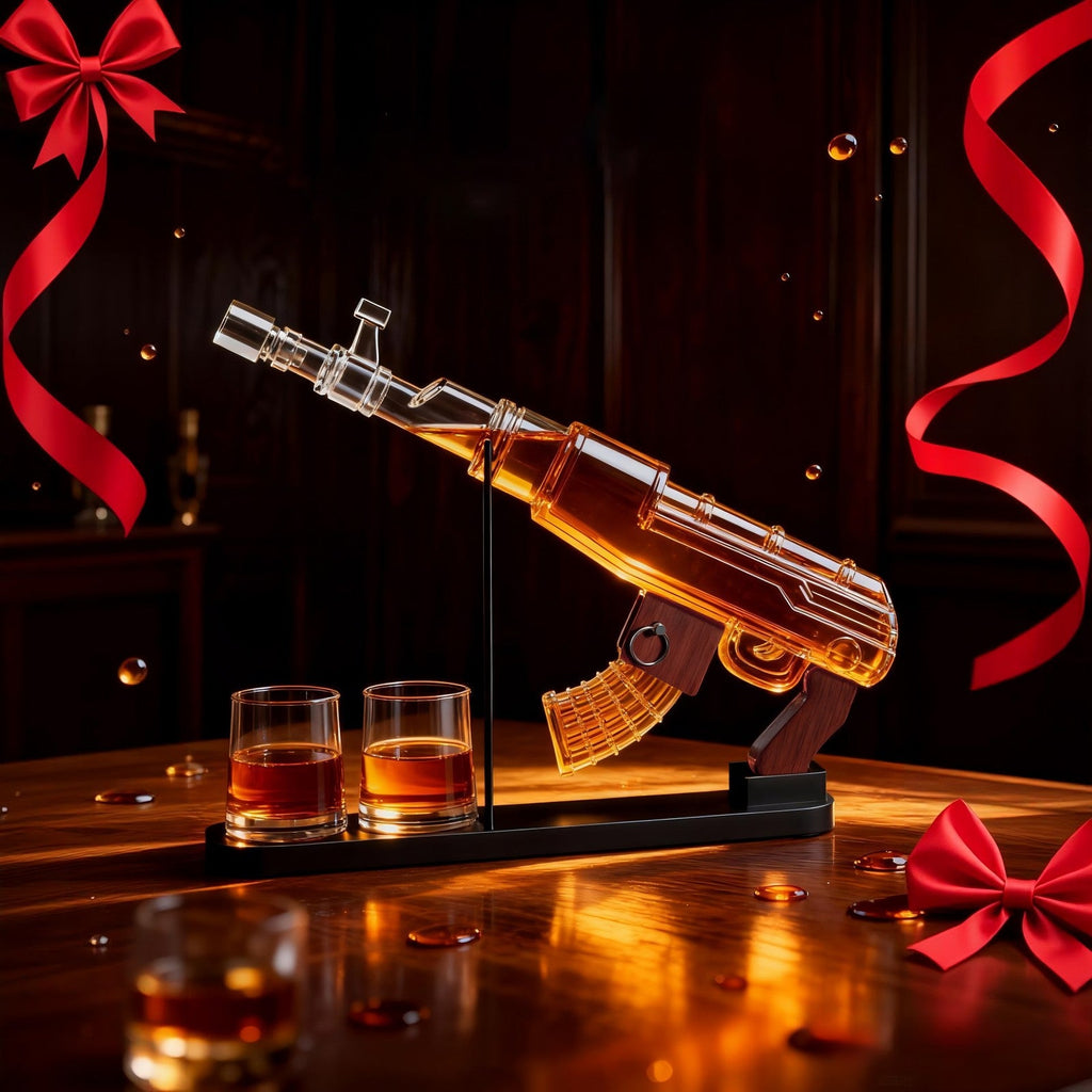 Gifts For Men Dad Guns Whiskey Decanter Set For Men Gun Decanter Detachable Magazine 2 Bullet Shot G