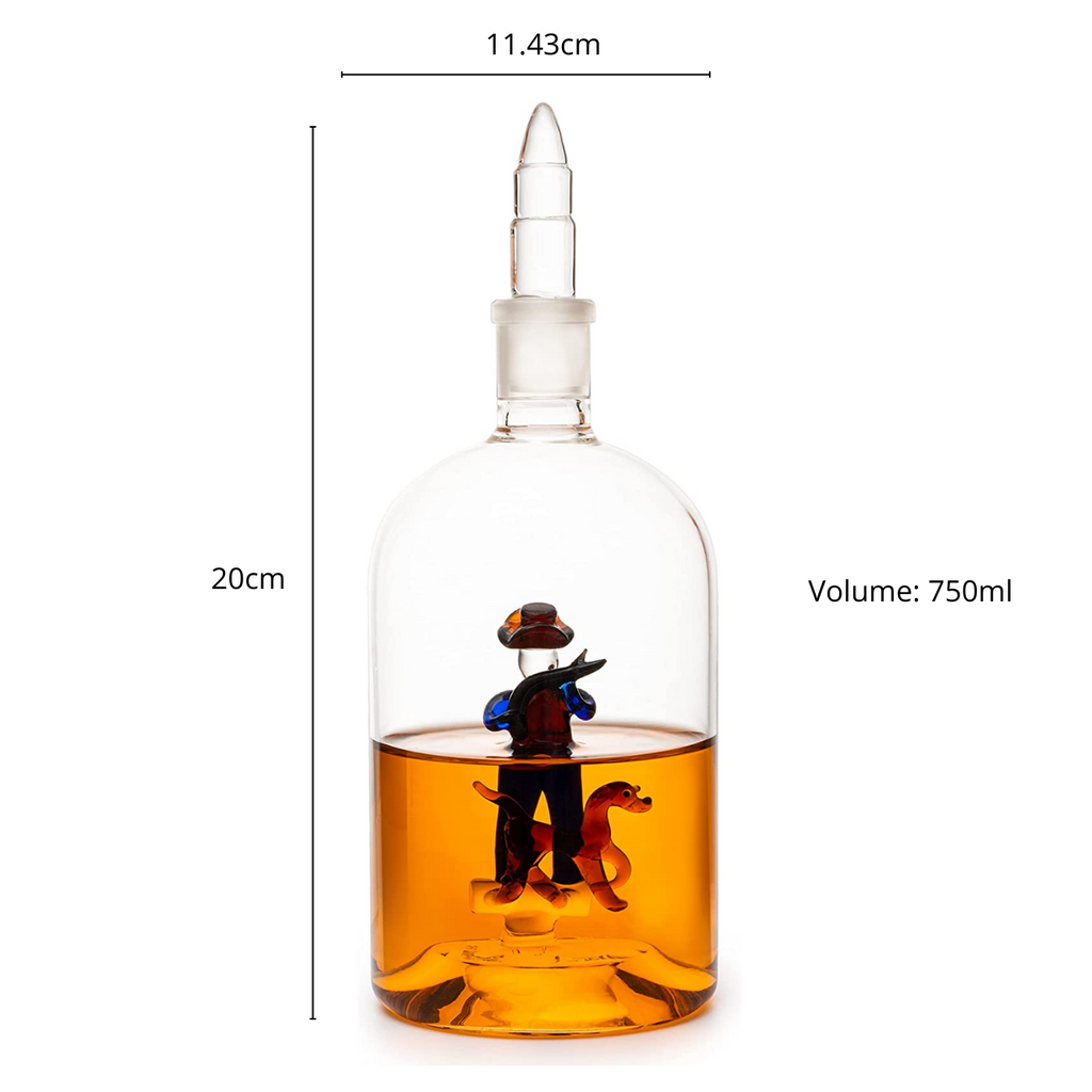 Man With Dog Hunting Bullet Whiskey Decanter Premium Barware Gift