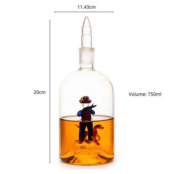 Man With Dog Hunting Bullet Whiskey Decanter Premium Barware Gift