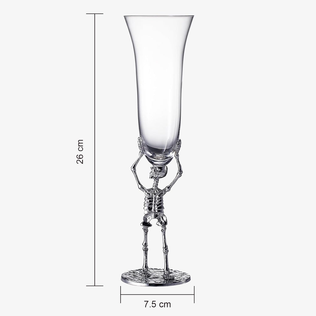 Skeleton Champagne Flute Glass Single 7 5OZ Halloween Skeleton Glasses 10 H Goth Gifts Skeleton Gift