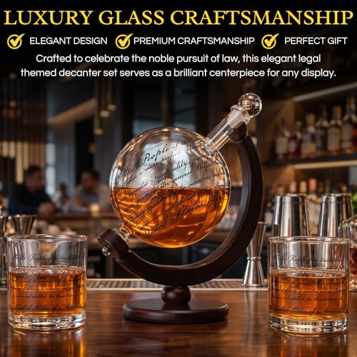 Attorney Whiskey Decanter Set By 850ML Whiskey Decanter With 2 10OZ U S Constitution