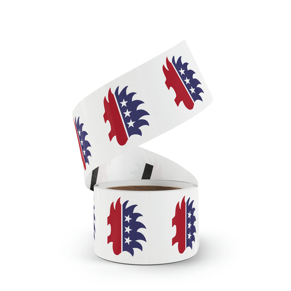 Libertarian Porcupine - Round Sticker Label Rolls