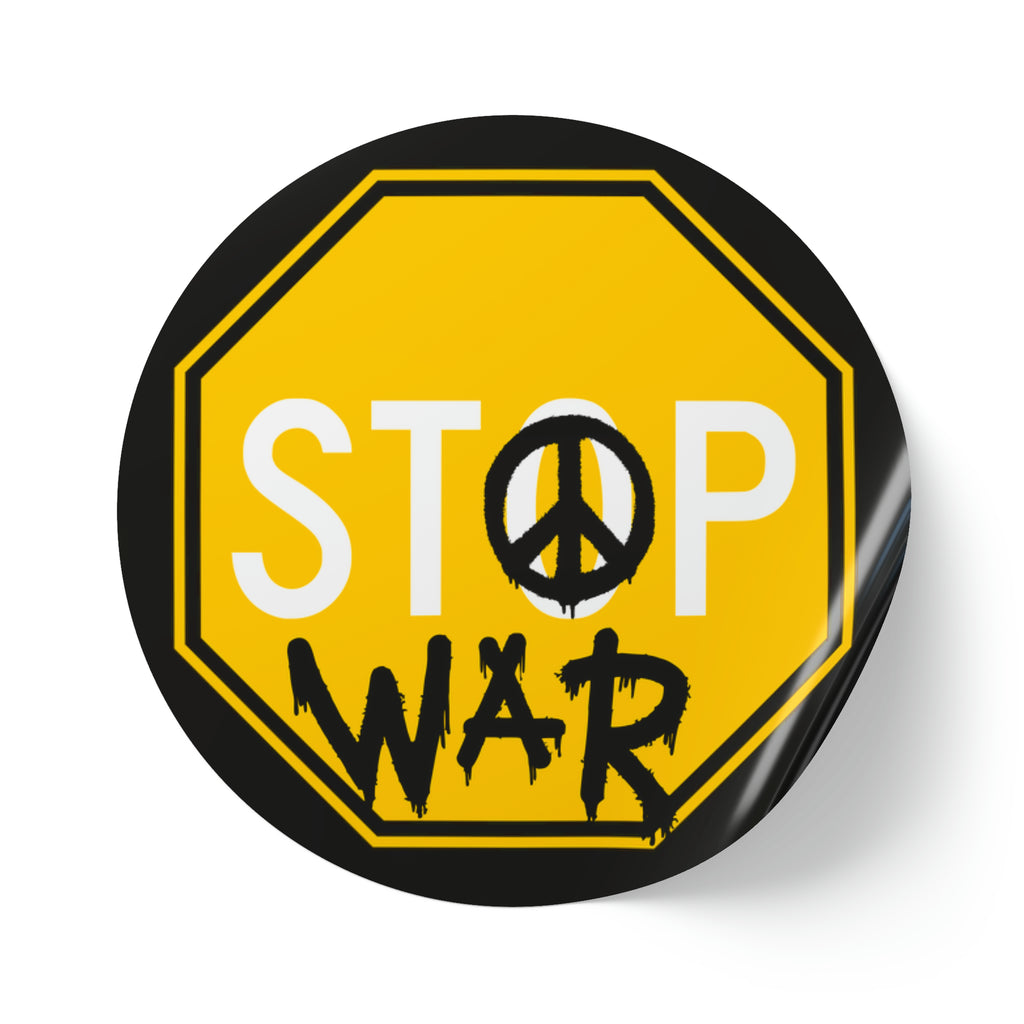 Stop War - Round Sticker Label Rolls