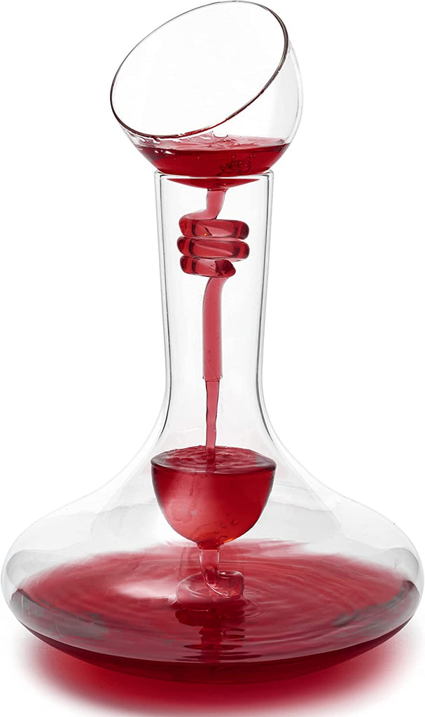Wine Tower Decanting Aerator Set By 2 Aerating Parts Upper And Lower Aerators Piece