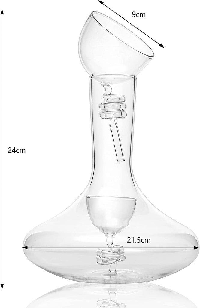 Wine Tower Decanting Aerator Set By 2 Aerating Parts Upper And Lower Aerators Piece