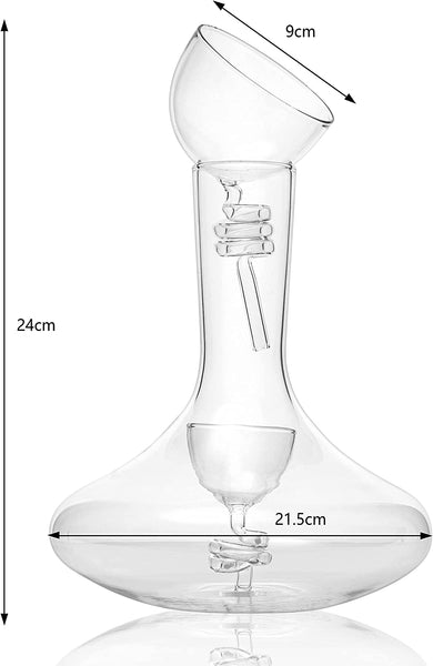 Wine Tower Decanting Aerator Set By 2 Aerating Parts Upper And Lower Aerators Piece