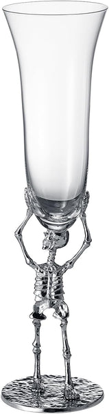 Skeleton Champagne Flute Glass Single 7 5OZ Halloween Skeleton Glasses 10 H Goth Gifts Skeleton Gift