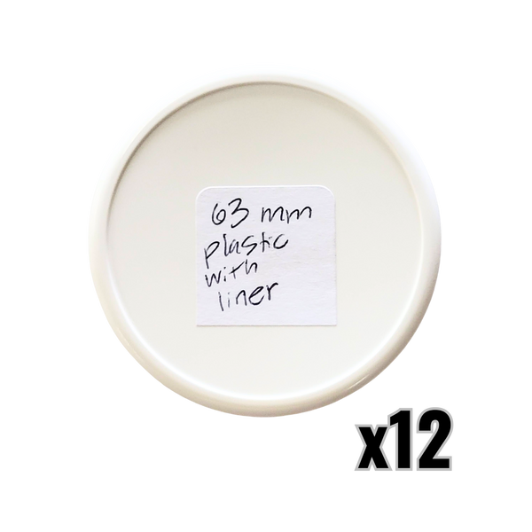 63mm Plastic Lids with Liner
