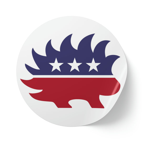 Libertarian Porcupine - Round Sticker Label Rolls