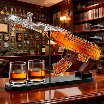 Gifts For Men Dad Guns Whiskey Decanter Set For Men Gun Decanter Detachable Magazine 2 Bullet Shot G