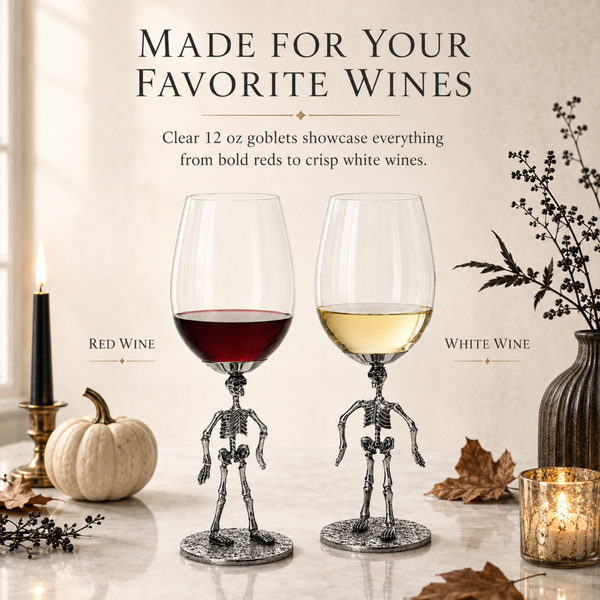 Stemmed Skeleton Wine Glass Set Of 2 By 12OZ Skeleton Glasses 10 H Goth Gifts Skelet