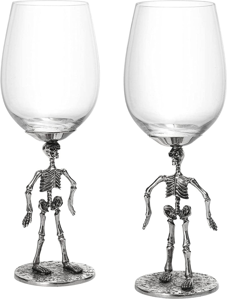 Stemmed Skeleton Wine Glass Set Of 2 By 12OZ Skeleton Glasses 10 H Goth Gifts Skelet