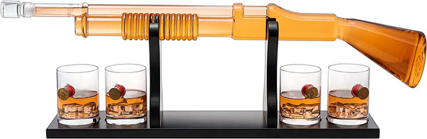 Shotgun Whiskey Decanter Set Limited Edition Silencer Stopper 800 Ml 4 12OZ Bullet Glasses Unique Gi