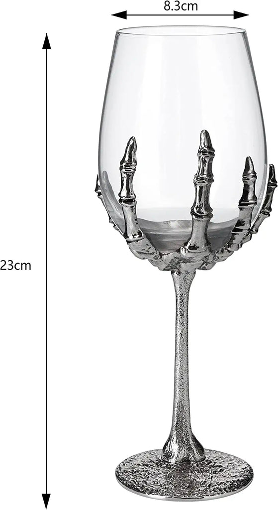 Stemmed Skeleton Wine Glasses Set Of 2 By Skeleton Hand Glasses 9 H Goth Gifts Skele