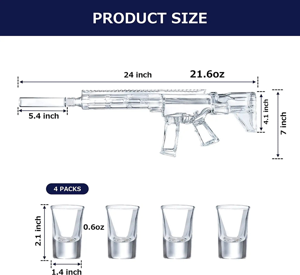 Ar15 Whiskey Decanter Set Holster Attachment Silencer Stopper 22 Oz 4 0 6 Oz Bullet Shot Glasses Uni
