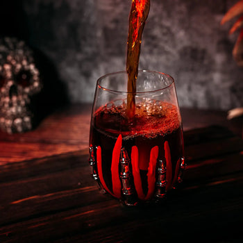 Bloody Skeleton Hand Wine Glass Set Of 2 By 16OZ Skeleton Glasses 5 H Goth Gifts Ske