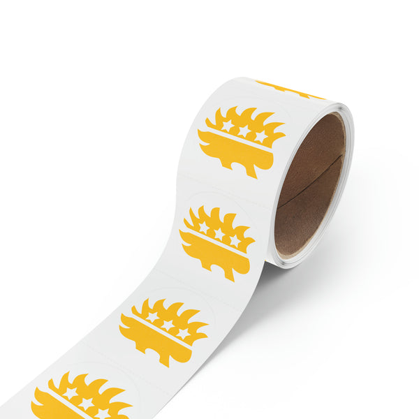 Libertarian Porcupine - Round Sticker Label Rolls