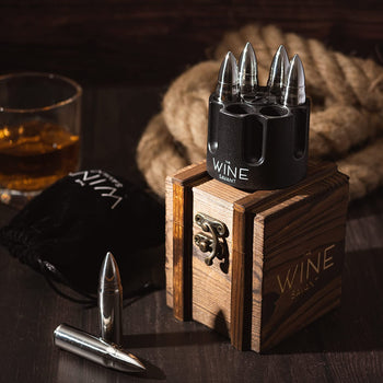 Whiskey Stones Bullets Stainless Steel With Wooden Gift Box 1 75in Bullet Chillers Set Of 6 Inside R