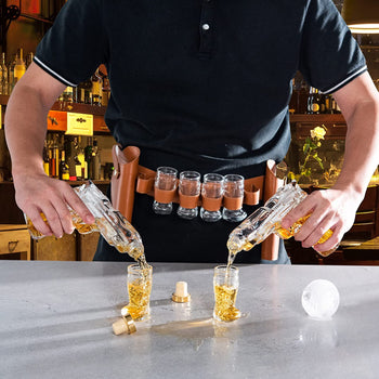 Pistol Whiskey Gun Decanter Pistol Shot Glasses Set Holster Attachment Pourers Stopper 2x 7 7OZ Deca