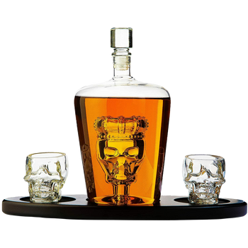 Skull Crown Decanter In Bottle Skull Head With 2 Skull Glasses By 750ML Skull Bottle
