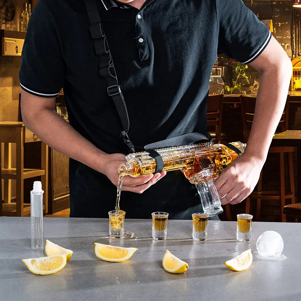 Ar15 Whiskey Decanter Set Holster Attachment Silencer Stopper 22 Oz 4 0 6 Oz Bullet Shot Glasses Uni