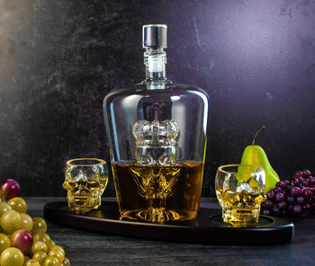 Skull Crown Decanter In Bottle Skull Head With 2 Skull Glasses By 750ML Skull Bottle