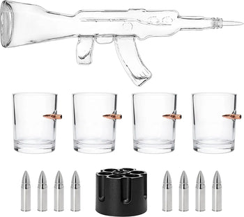 Gun Whiskey Decanter Set By Skf1801 Whiskey Gun Decanter 8 Bullet Whiskey Chillers M