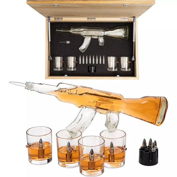 Gun Whiskey Decanter Set By Skf1801 Whiskey Gun Decanter 8 Bullet Whiskey Chillers M
