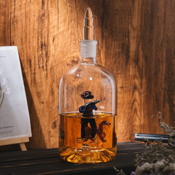 Man With Dog Hunting Bullet Whiskey Decanter Premium Barware Gift
