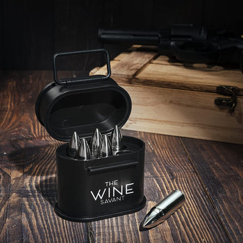 Whiskey Stones Ammunition Box Bullets Stainless Steel Set Of 6 1 75in Bullet Chillers The Wine Savan