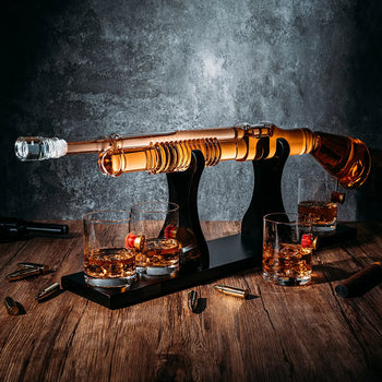 Shotgun Whiskey Decanter Set Limited Edition Silencer Stopper 800 Ml 4 12OZ Bullet Glasses Unique Gi