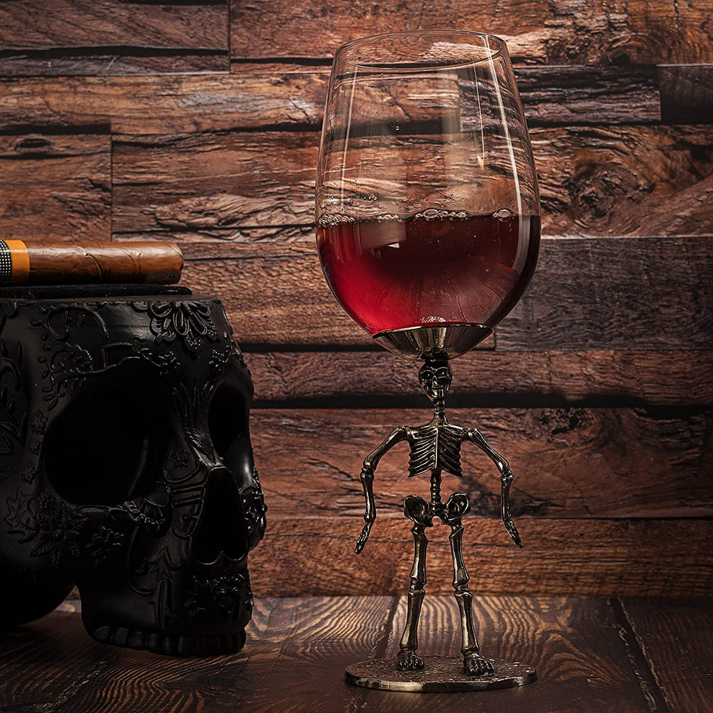 Stemmed Skeleton Wine Glass Set Of 2 By 12OZ Skeleton Glasses 10 H Goth Gifts Skelet