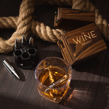 Whiskey Stones Bullets Stainless Steel With Wooden Gift Box 1 75in Bullet Chillers Set Of 6 Inside R