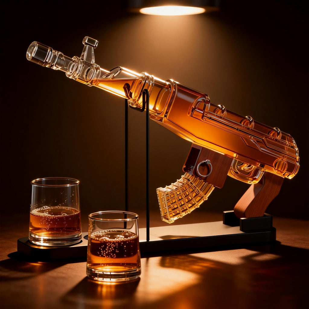 Gifts For Men Dad Guns Whiskey Decanter Set For Men Gun Decanter Detachable Magazine 2 Bullet Shot G