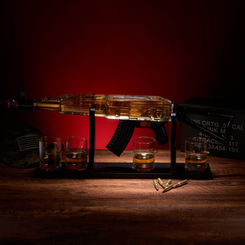 Gun Whiskey Decanter Set Limited Edition Silencer Stopper 710 Ml 4 10 5OZ Bullet Glasses Unique Gift