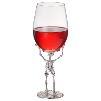 Stemmed Skeleton Wine Glass Single 19OZ Halloween Skeleton Glasses 10 H Goth Gifts Skeleton Gifts Sk